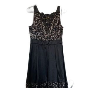 Yellow Start LBD lace pleats A-line Formal Dressy Party Cocktail.  Size M